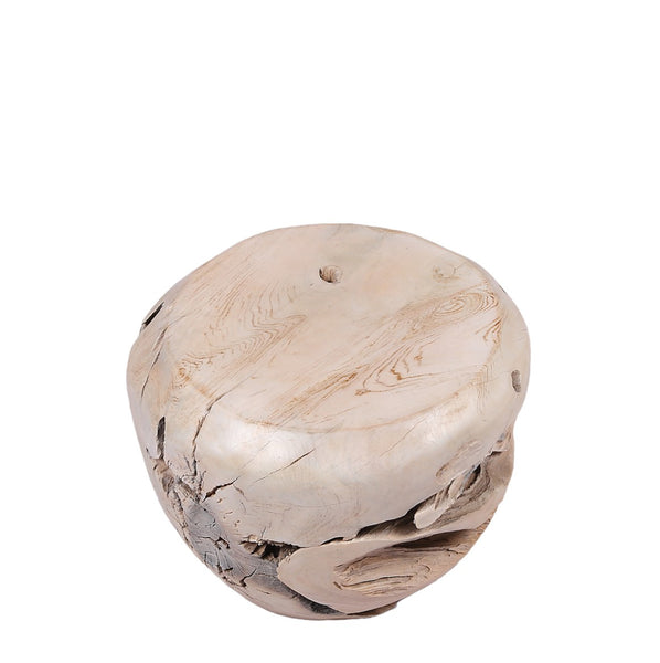 Bleached White Teak Root Accent or Side Table or Stool 30