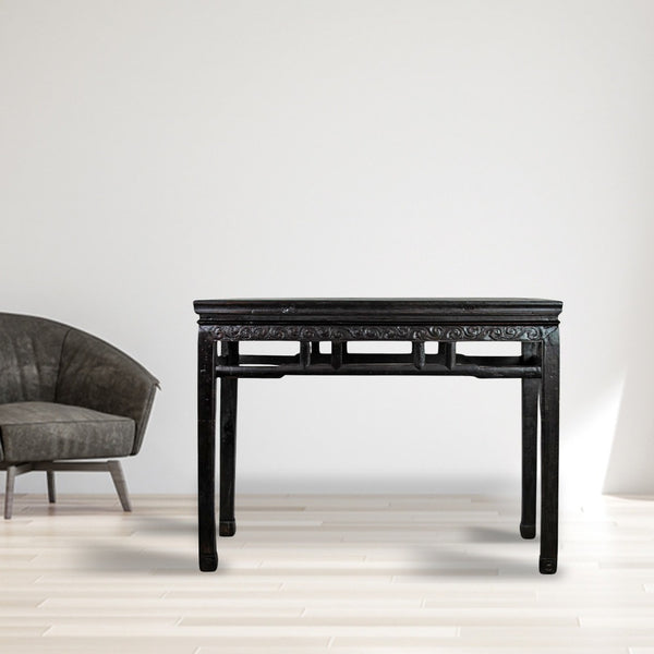 Hebei Accent Table or Console Table with Hand Carved Front