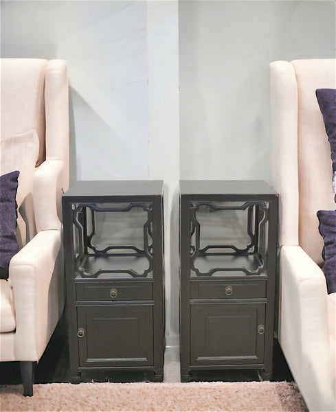 Pair Antique Chinese Accent Table or Night Nightstand