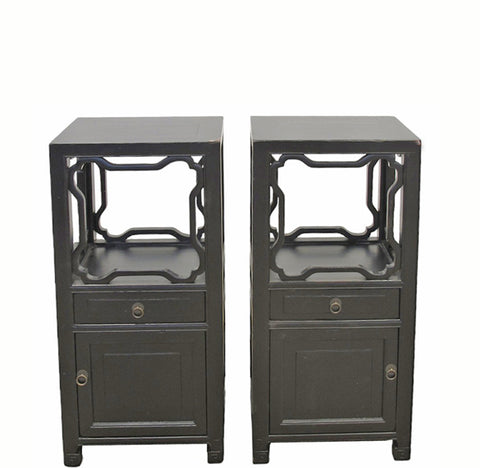 Pair Antique Chinese Accent Table or Night Nightstand