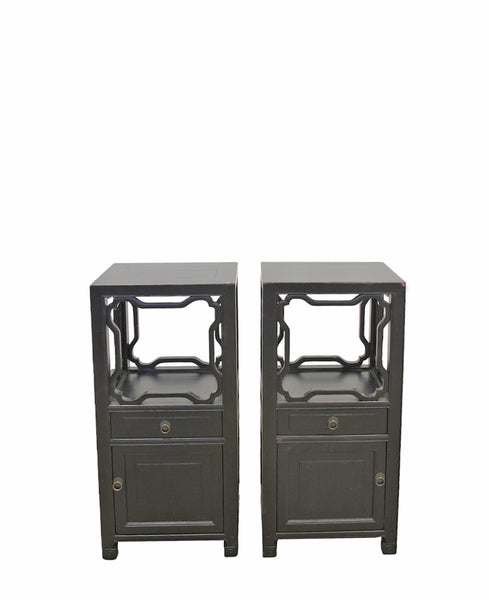 Pair Antique Chinese Accent Table or Night Nightstand