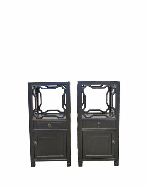 Pair Antique Chinese Accent Table or Night Nightstand