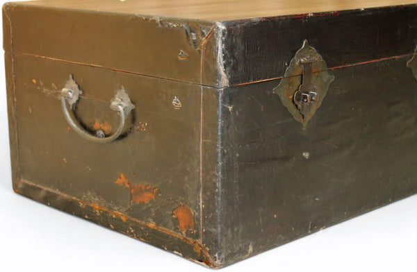 Black Leather Traveler's Trunk