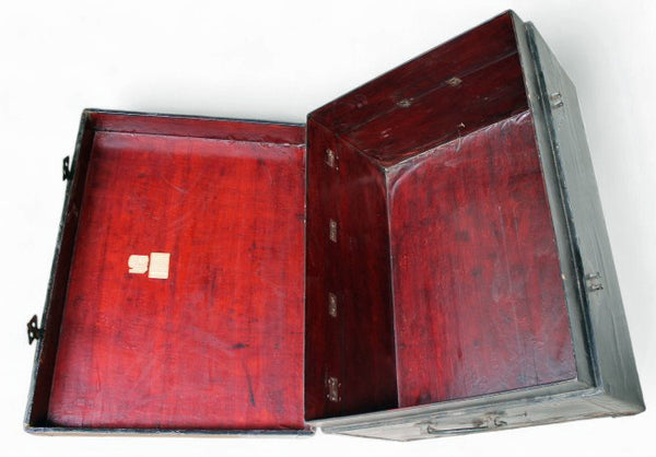 Black Leather Traveler's Trunk