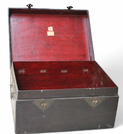 Black Leather Traveler's Trunk
