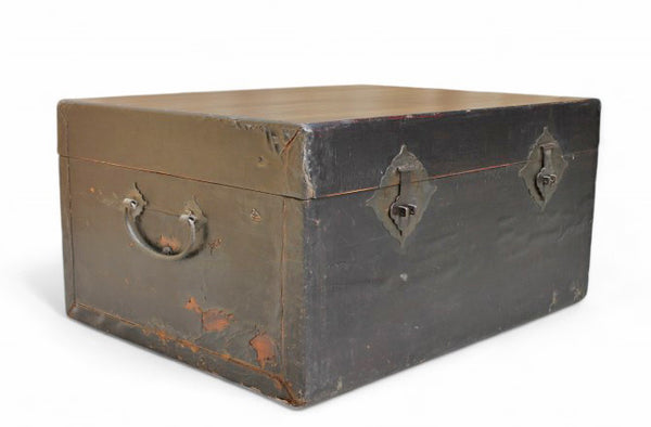 Black Leather Traveler's Trunk