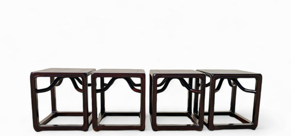 Square Asian Tables, a Set of 4