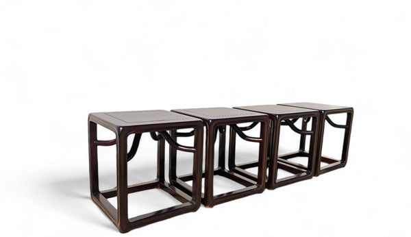 Square Asian Tables, a Set of 4