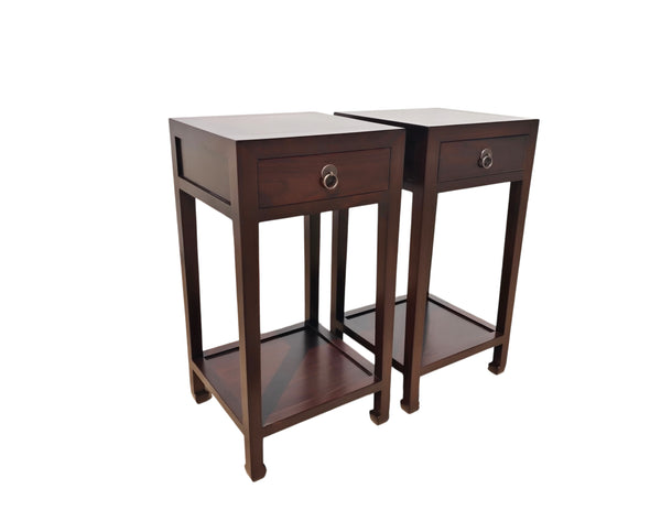 Pair of Asian Elm Accent Tables
