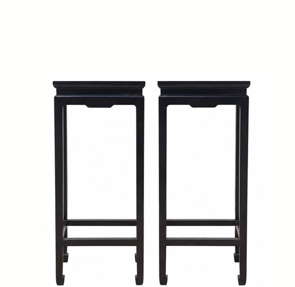 Pair of Elm Wood Side Tables