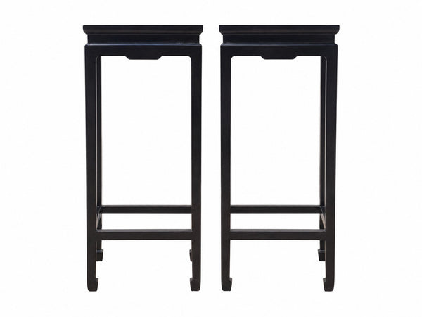 Pair of Elm Wood Side Tables