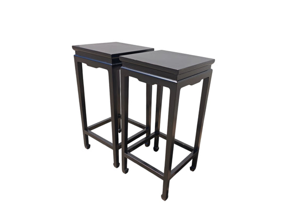 Pair of Elm Wood Side Tables