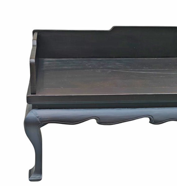 Antique Chinese Black Lacquer Daybed Bench, Northern China, Circa 1826