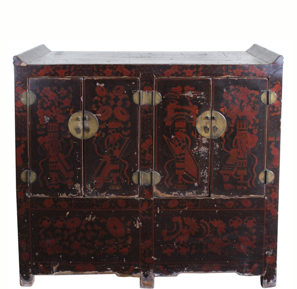 Dark Red Shanxi Antique Chest Cabinet