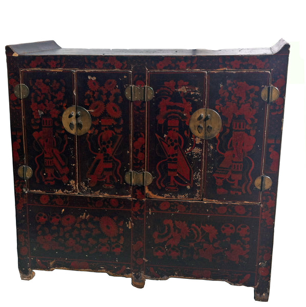 Dark Red Shanxi Antique Chest Cabinet