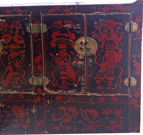 Dark Red Shanxi Antique Chest Cabinet