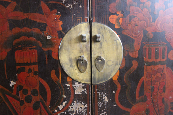 Dark Red Shanxi Antique Chest Cabinet