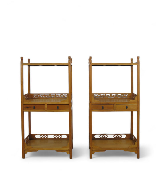 Pair Antique Chinese Etagere