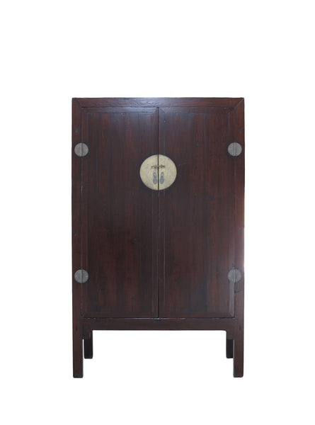 Large 87" Tall Antique Chinese Cabinet w 2 Shelves