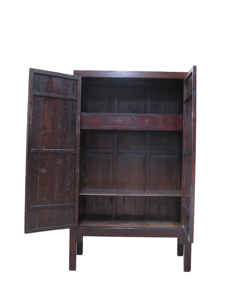 Large 87" Tall Antique Chinese Cabinet w 2 Shelves