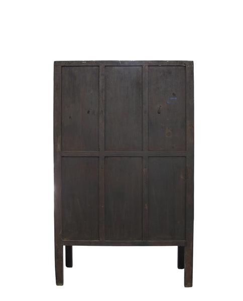 Large 87" Tall Antique Chinese Cabinet w 2 Shelves