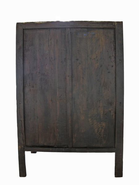 Hand Painted Flower 2 Panel Doors Antique Chinese Cabinet