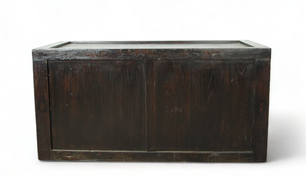 Hand Painted Black Vintage Chinese Chinoiserie-Style Cabinet 2