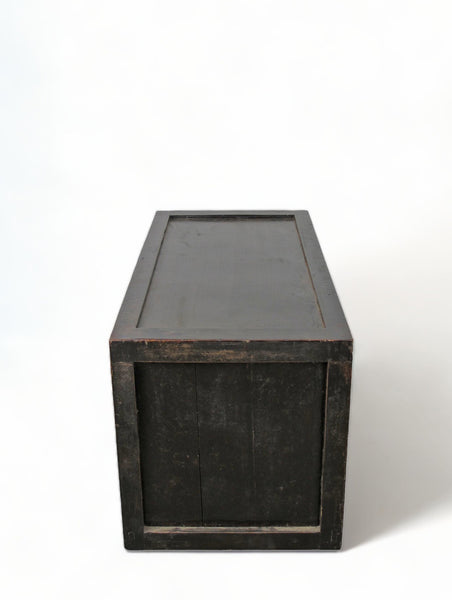Hand Painted Black Vintage Chinese Chinoiserie-Style Cabinet 2