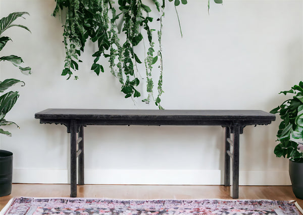 Rustic Black Patina Console Table