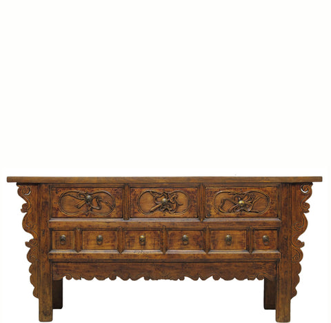 Country Altar Console Table w 9 Drawers