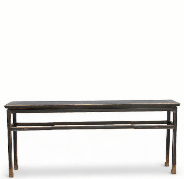 Vintage Black 79" Inch Long MingQing Console Table
