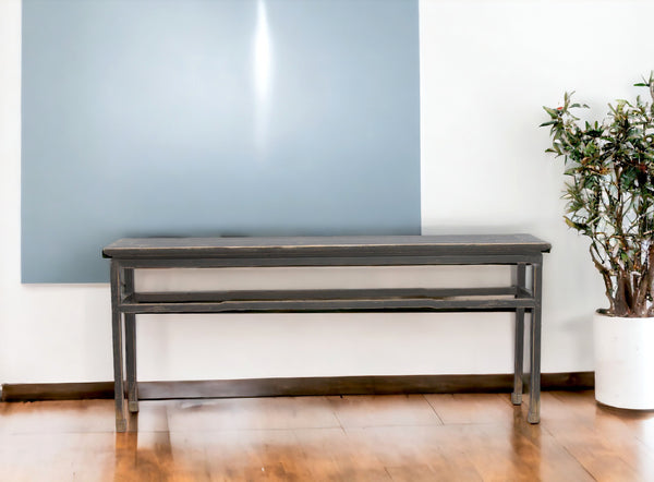 Vintage Black 79" Inch Long MingQing Console Table
