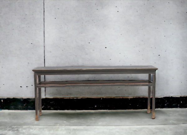 Vintage Black 79" Inch Long MingQing Console Table