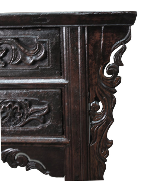 19th Century Hand Carved Drawers Antique Chinese Center Table