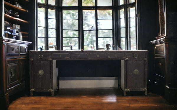 8 Feet Long Altar Antique Console Table or Desk