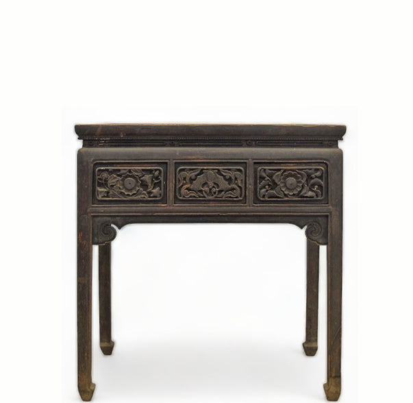 Hand Carved Drawers Entryway Console Table
