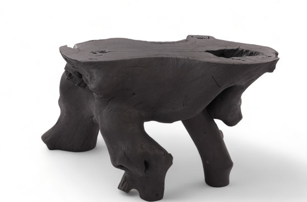 Black Natural Sculptured Console Table - 1