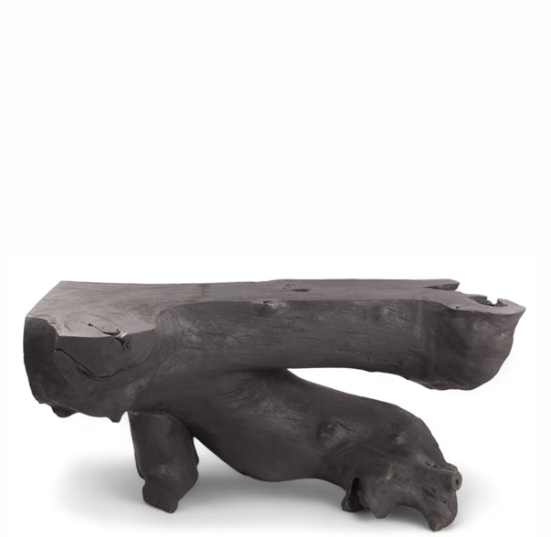 Black Natural Sculptured  Console Table - 2