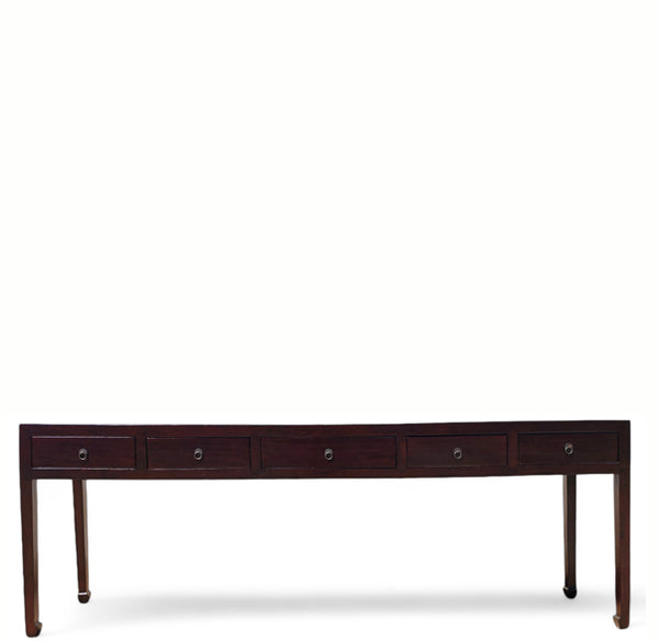 Five Drawers Ming Console Table, 93.7" Inch Long