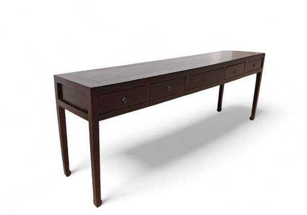Five Drawers Ming Console Table, 93.7" Inch Long