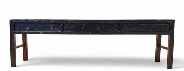 Late 18th Century Seven Drawers Antique Pine Console Table, 108" Inch Long