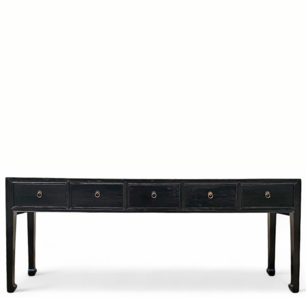 Early 20th Century Antique 5 Drawers Console Table