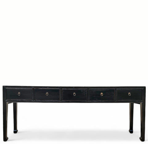 Early 20th Century Antique 5 Drawers Console Table