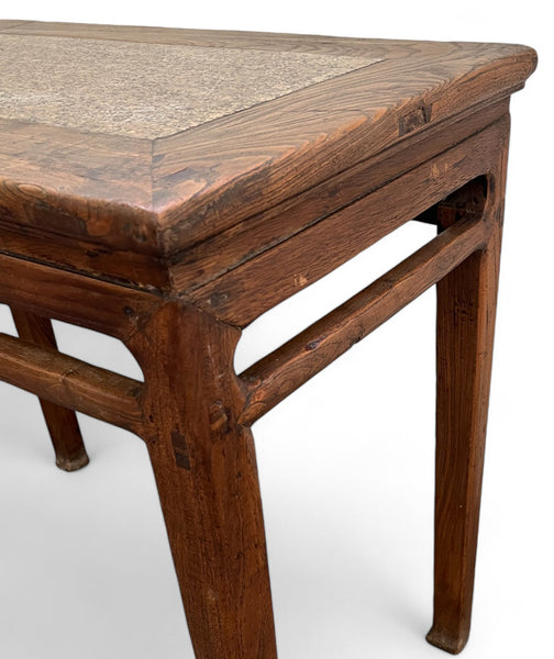 Antique Chinese Small Console or Wine Table with Marble Insert Top