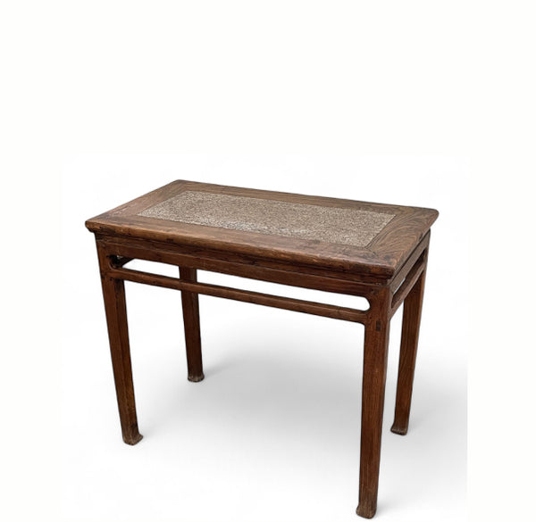 Antique Chinese Small Console or Wine Table with Marble Insert Top