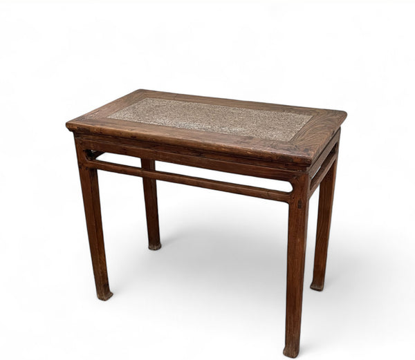 Antique Chinese Small Console or Wine Table with Marble Insert Top