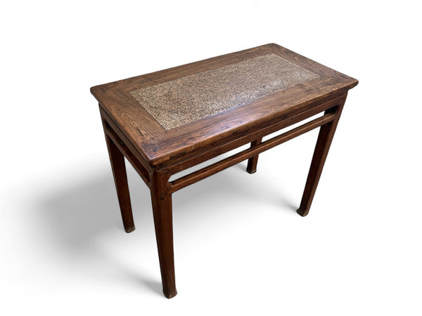 Antique Chinese Small Console or Wine Table with Marble Insert Top