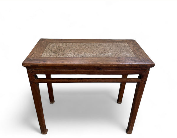 Antique Chinese Small Console or Wine Table with Marble Insert Top