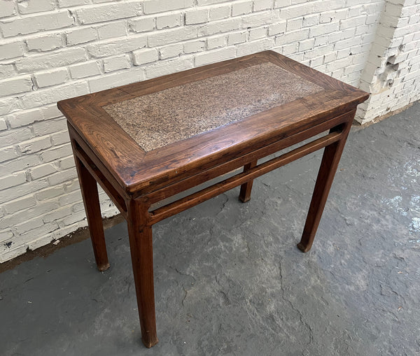Antique Chinese Small Console or Wine Table with Marble Insert Top