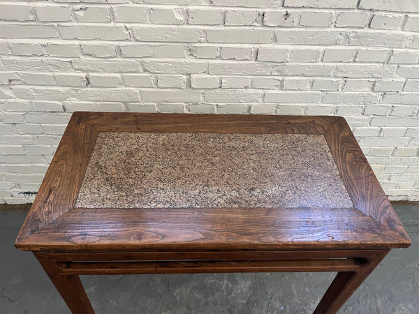 Antique Chinese Small Console or Wine Table with Marble Insert Top